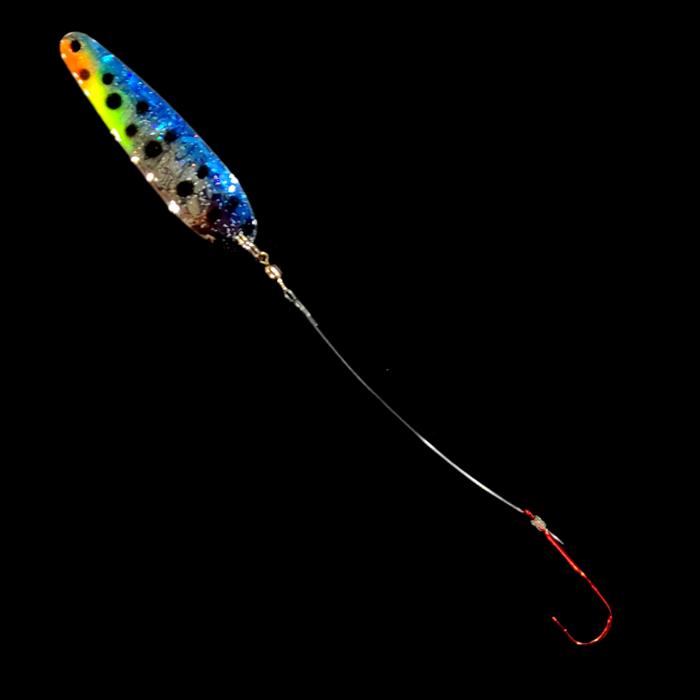 Bago Lures Blue Huckleberry Slow Death Whisperer Spoon Harness.
