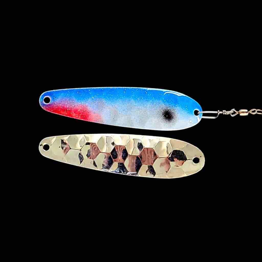 Bago Lures Blue Shad Spoon Harness with silver back.