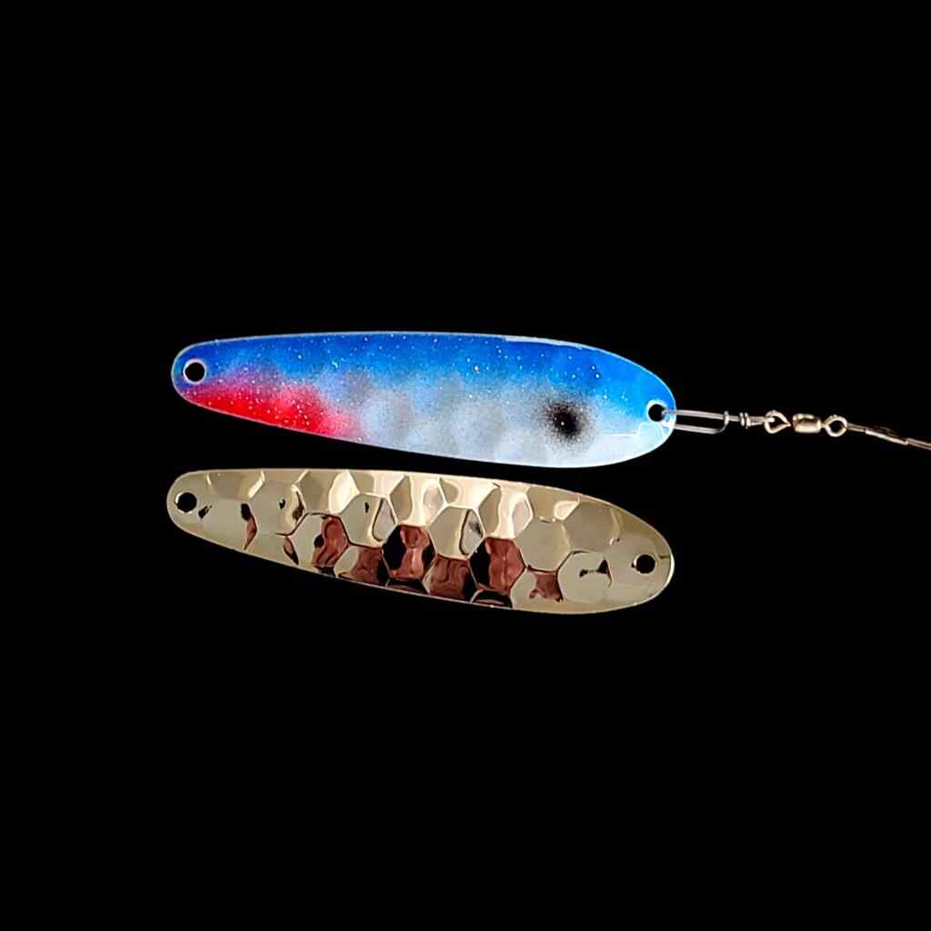 Bago Lures Blue Shad Spoon Harness with nickel back.