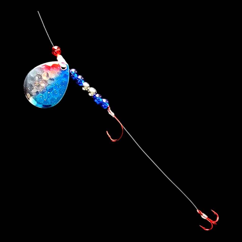 Bago Lures Blue Shiner Crawler Harness with treble hook.