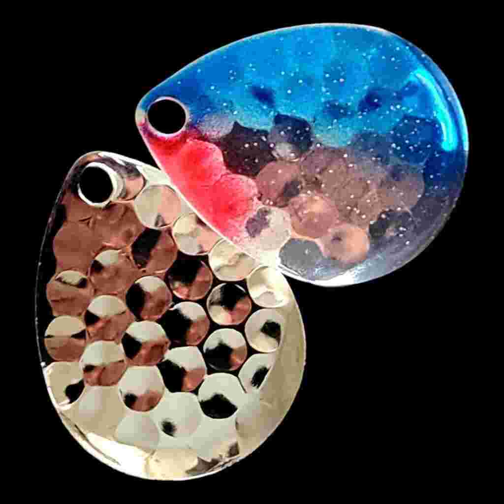 Bago Lures Blue Shiner Deep Cup Colorado Blade with nickel back.