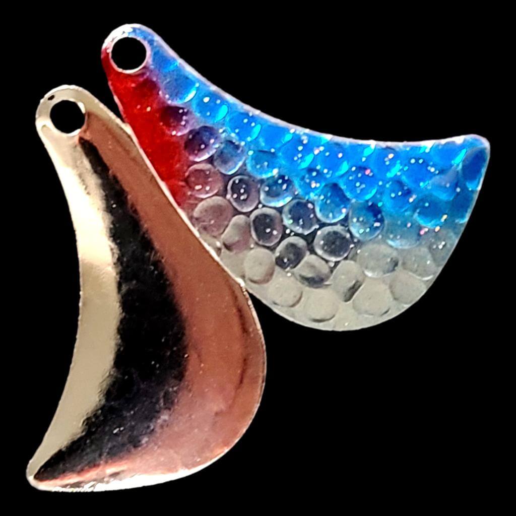 Bago Lures Blue Shiner Hatchet Spinner Blade with nickel back.