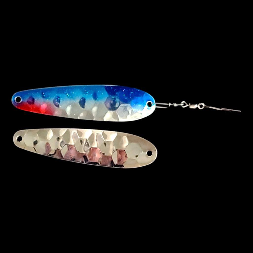 Bago Lures Blue Shiner Spoon Harness with silver back.