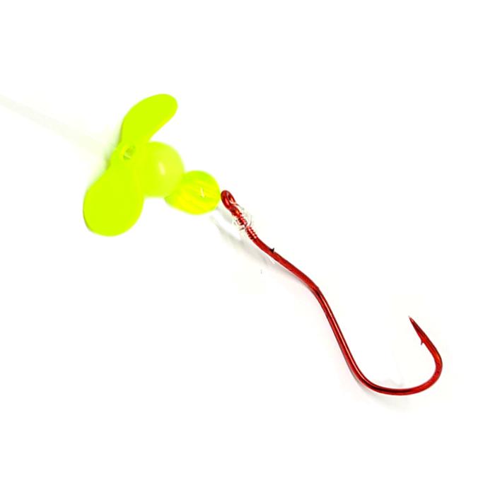 Bago Lures Chartreuse Slow Death Propeller Rig.