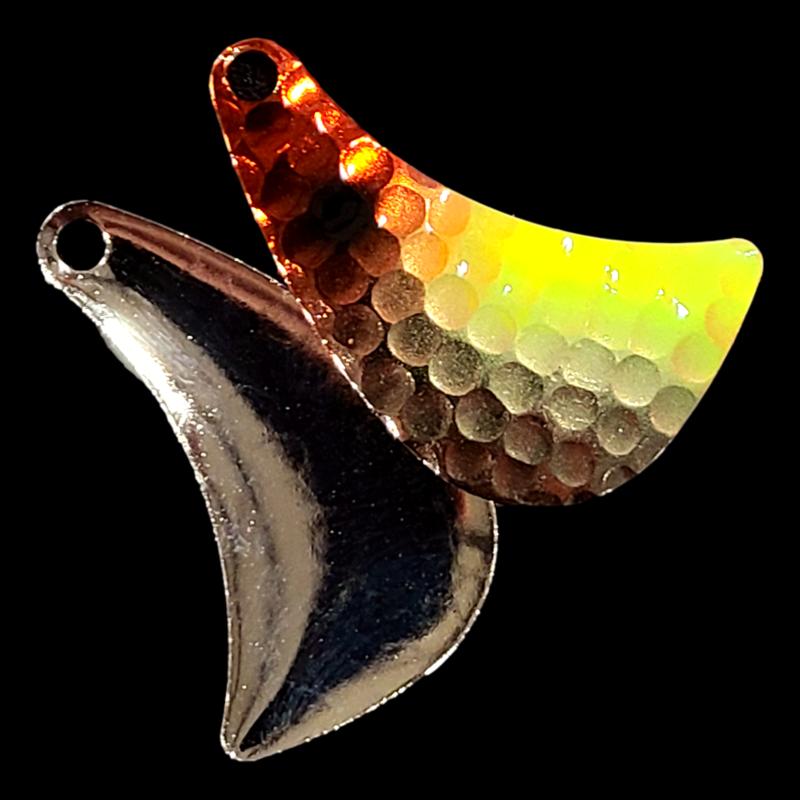 Bago Lures Clown Hatchet Spinner Blade with nickel back.