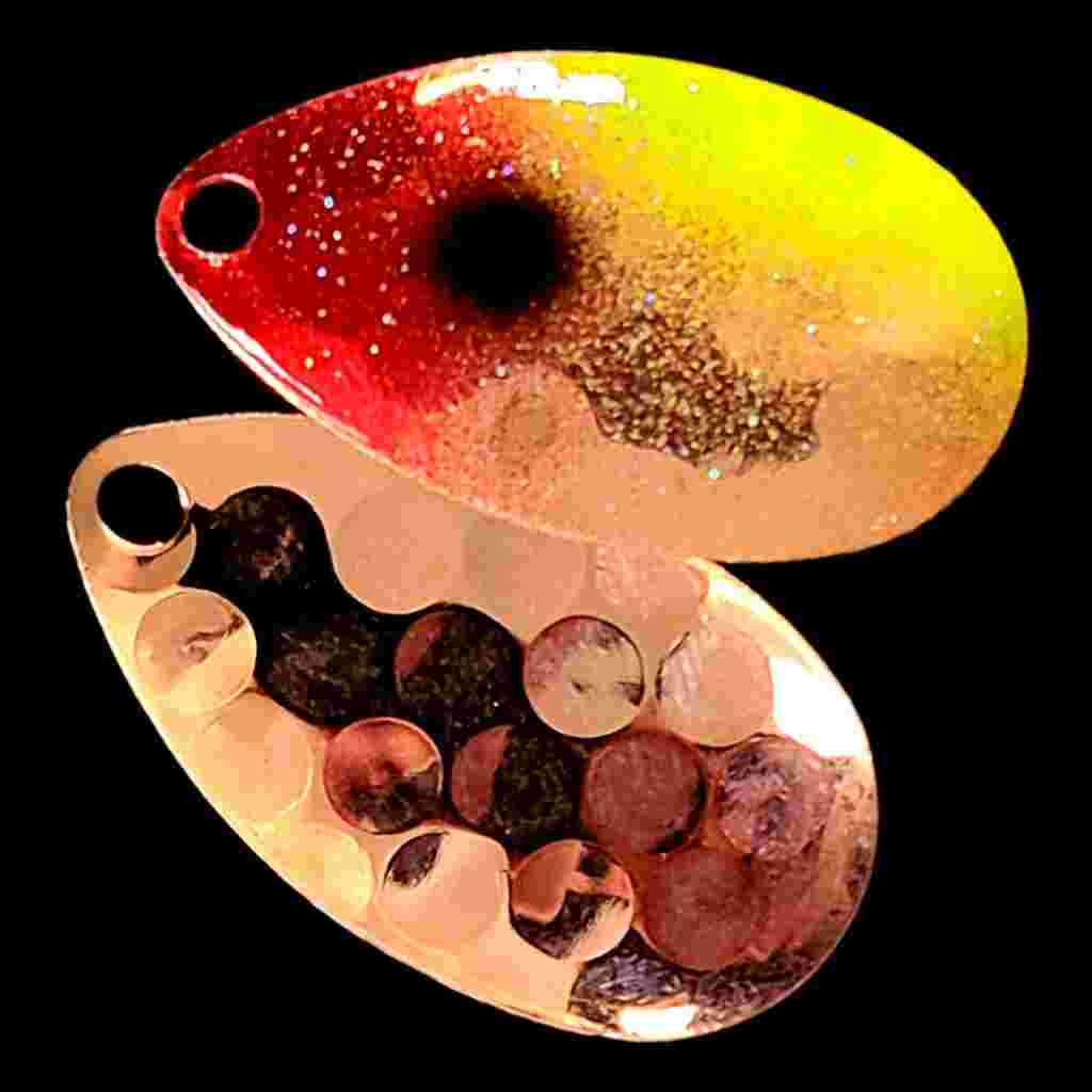 Bago Lures Clown Indiana Spinner Blade with copper back.