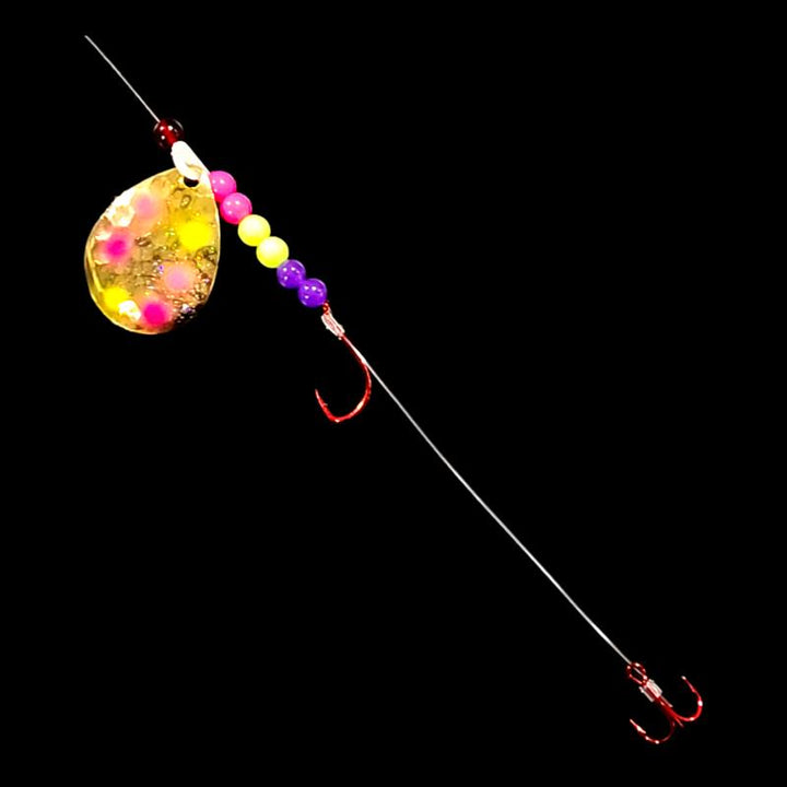 Bago Lures Confusion Walleye Whisperer Crawler Harness with treble hook.