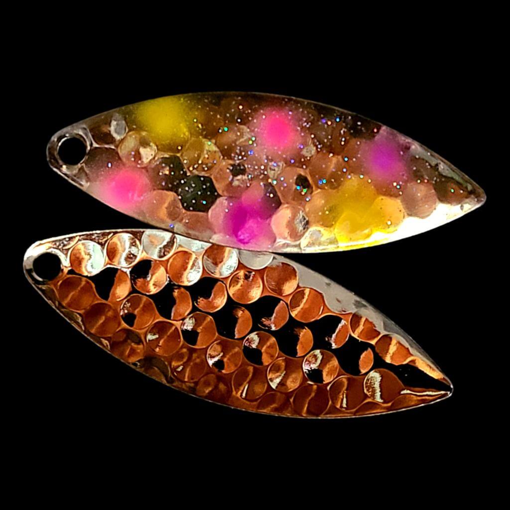 Bago Lures Confusion Willowleaf Spinner Blade with gold back.