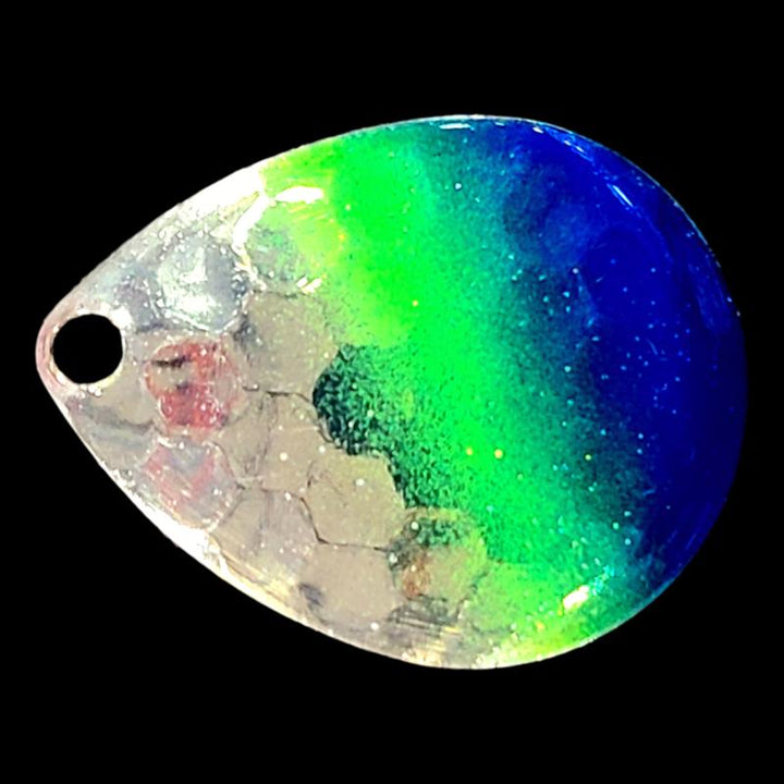 Bago Lures Double UV Blue Flash Walleye Whisperer Deep Cup Colorado Blade.