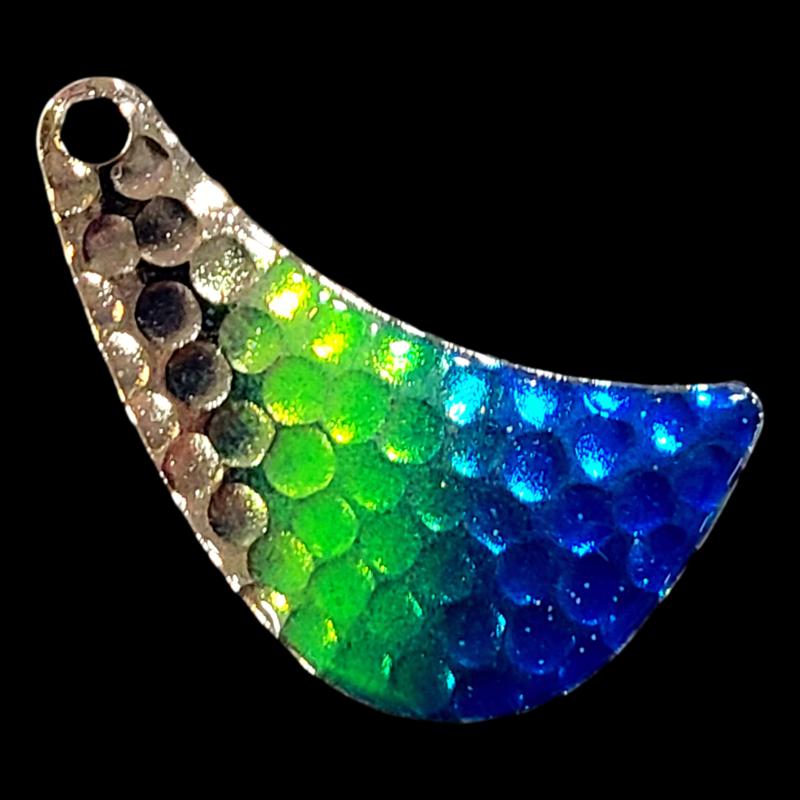 Bago Lures Double UV Blue Flash Walleye Whisperer Hatchet Blade.