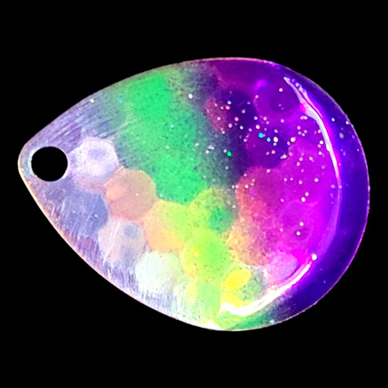 Bago Lures Double UV Purple Flash Walleye Whisperer Deep Cup Colorado Blade.