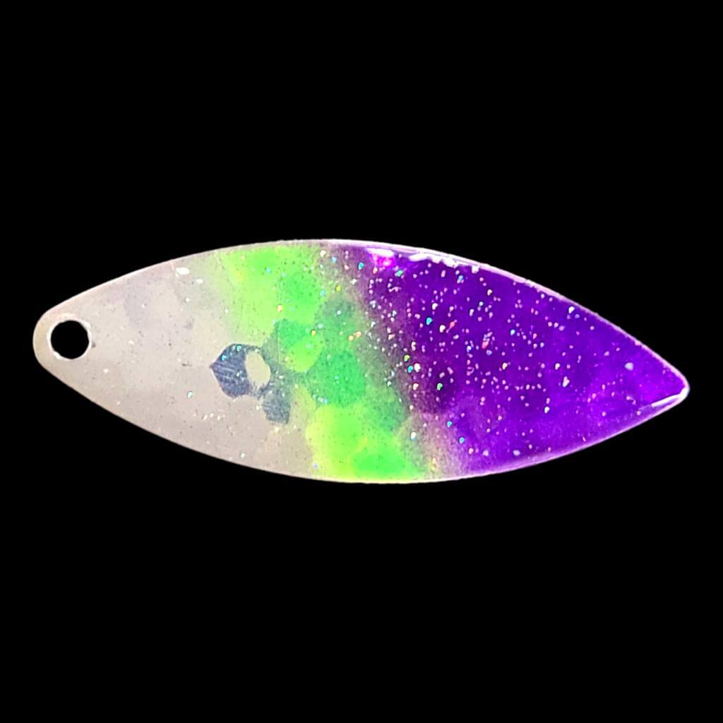 Bago Lures Double UV Purple Flash Willowleaf Blade.