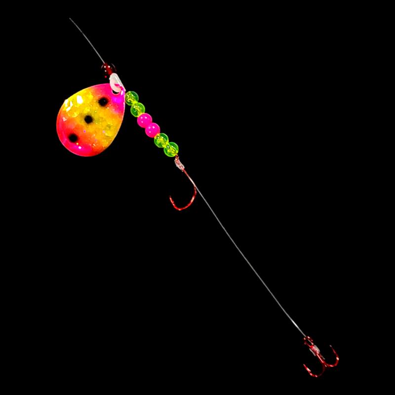 Bago Lures Freeze Out Walleye Whisperer Crawler Harness with treble hook.