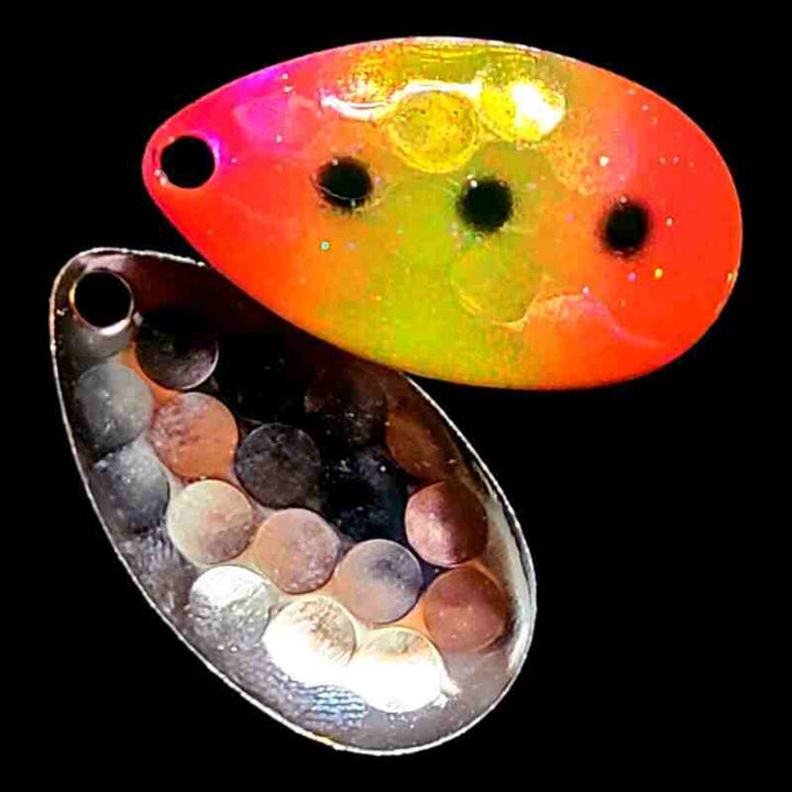 Bago Lures Freeze Out Indiana Spinner Blade with silver back.