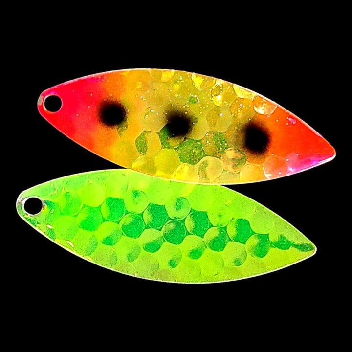 Bago Lures Freeze Out Willowleaf Spinner Blade with antifreeze back.