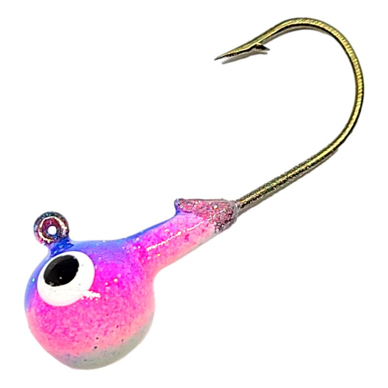 Bago Lures Glow Rainbow Trophy Chaser Round Head Jig with Bait Keeper Barb.