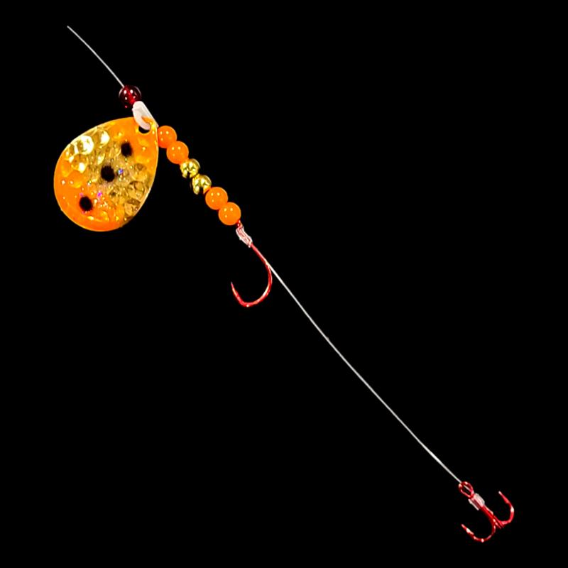 Bago Lures Gold Rush Walleye Whisperer Crawler Harness with treble hook.
