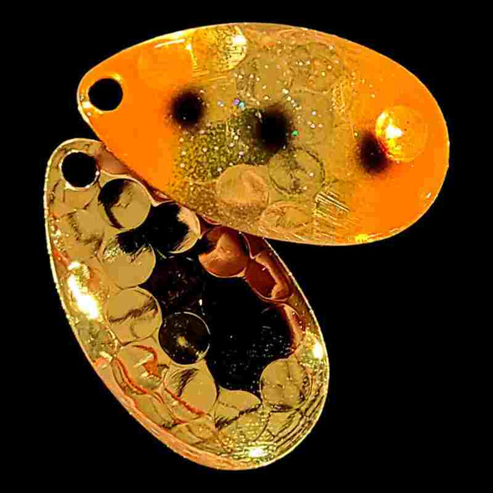 Bago Lures Gold Rush Indiana Spinner Blade with gold back.