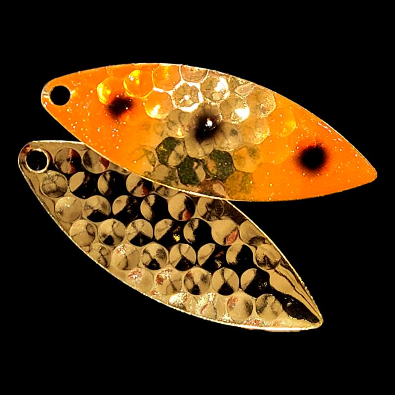 Bago Lures Gold Rush Walleye Whisperer Willowleaf Blade with gold back.