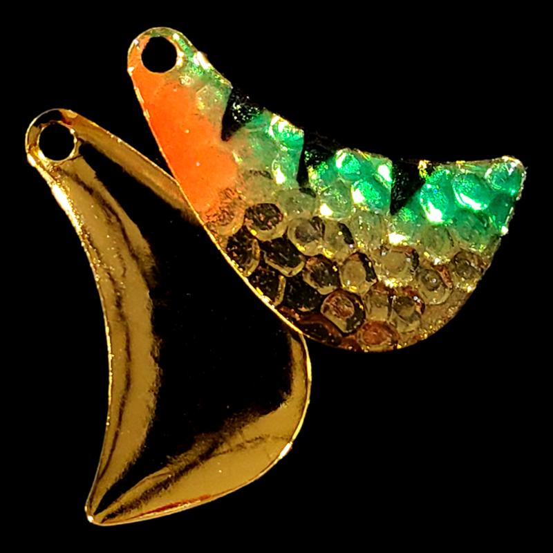 Bago Lures Golden Perch Hatchet Spinner Blade with gold back.