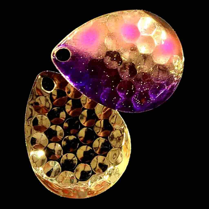 Bago Lures Grape Jelly Deep Cup Colorado Blade with gold back.