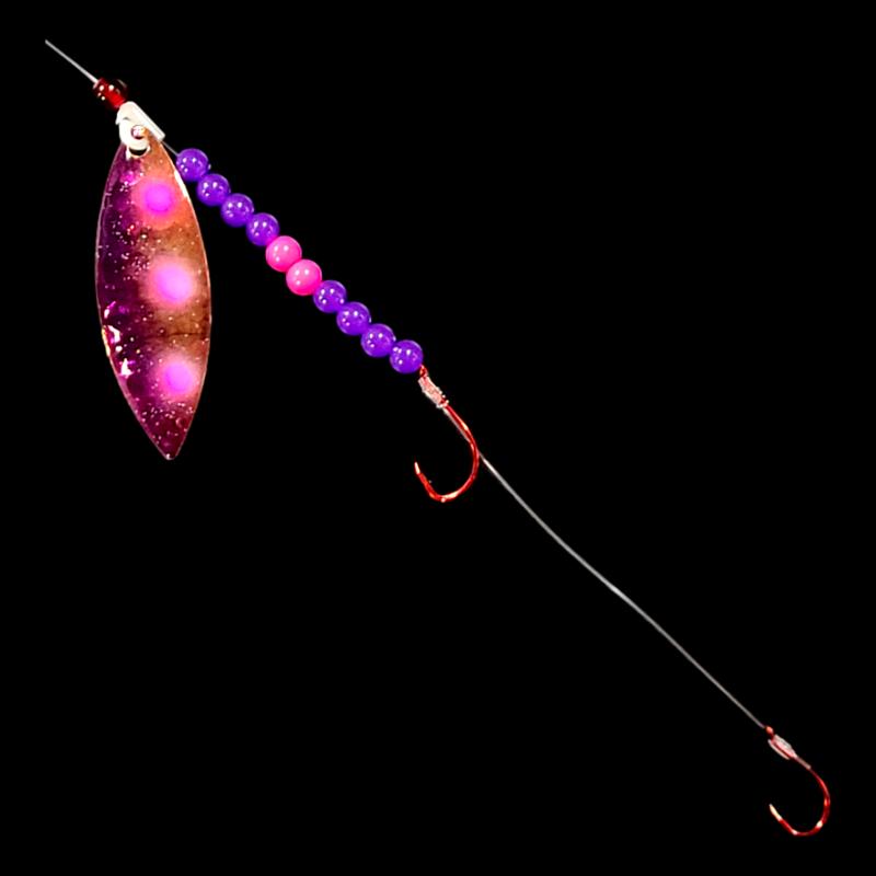Bago Lures Grape Jelly Walleye Whisperer Willow Leaf Blade Crawler Harness.