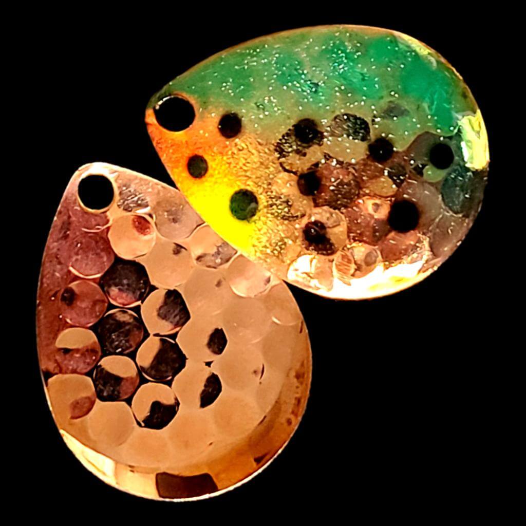 Bago Lures Green Huckleberry Deep Cup Colorado Blade with copper back.