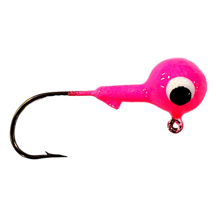Bago Lures Hot Pink Trophy Chaser Round Head Jig with bait keeper barb.