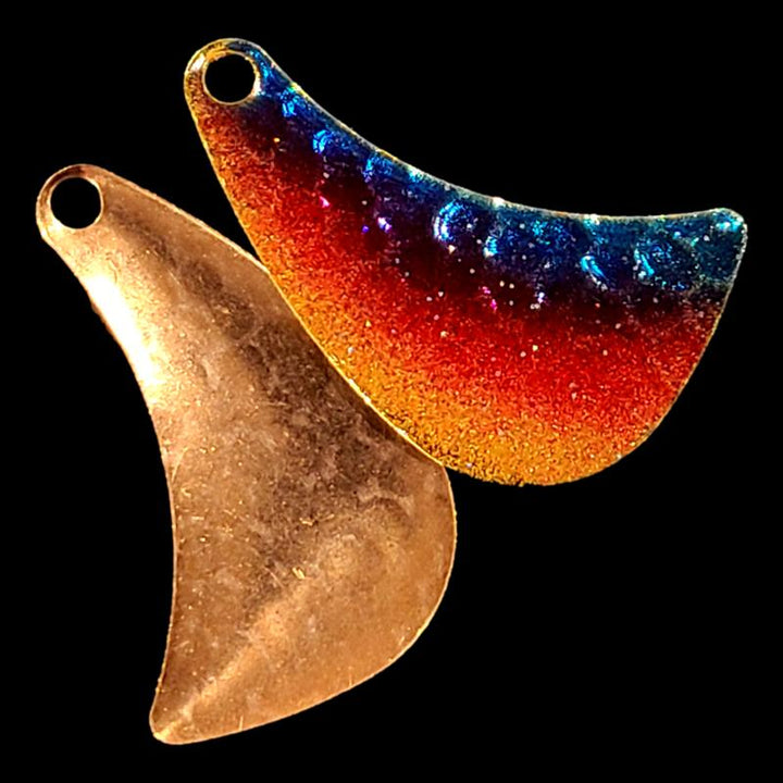 Bago Lures Metallic Superman Hatchet Blade with copper back.