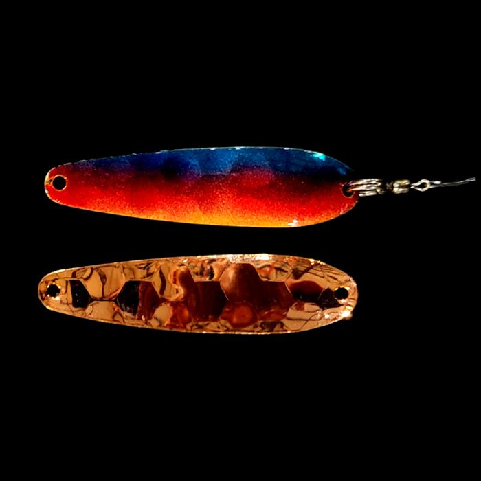 Metallic Superman Slow Death Whisperer Spoon Harness with copper back.