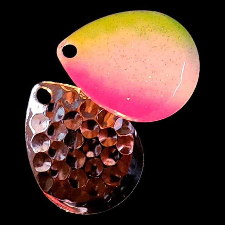 Bago Lures Pink Lemonade Deep Cup Colorado Blade with nickel back.