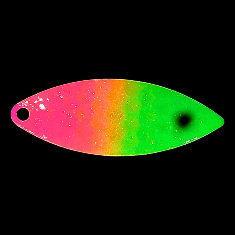 Bago Lures Pink Lime Attack Walleye Whisperer Willowleaf Blade.