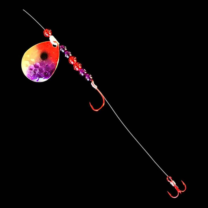 Bago Lures Purple Clown Crawler Harness with treble hook.