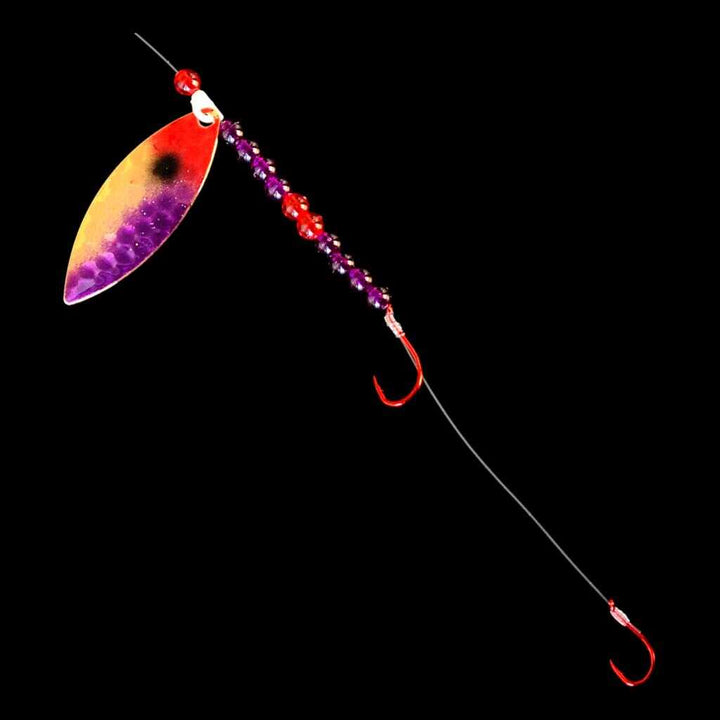 Bago Lures Purple Clown Willow Leaf Blade Crawler Harness.