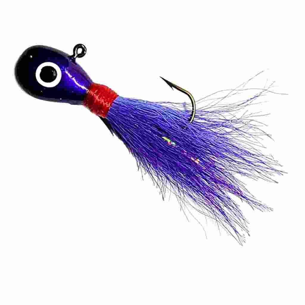 Bago Lures Purple Flat Head Bucktail Jig.