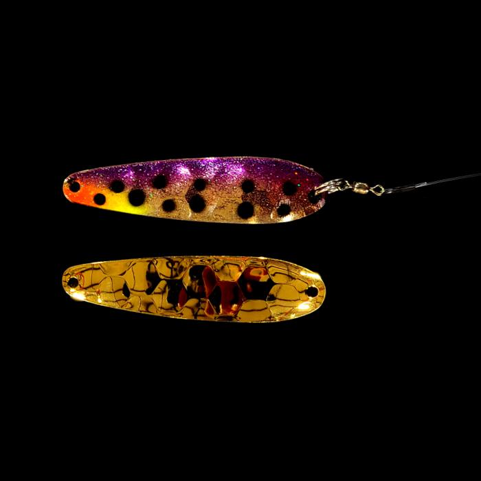 Purple Huckleberry Slow Death Whisperer Spoon Harness with gold back.