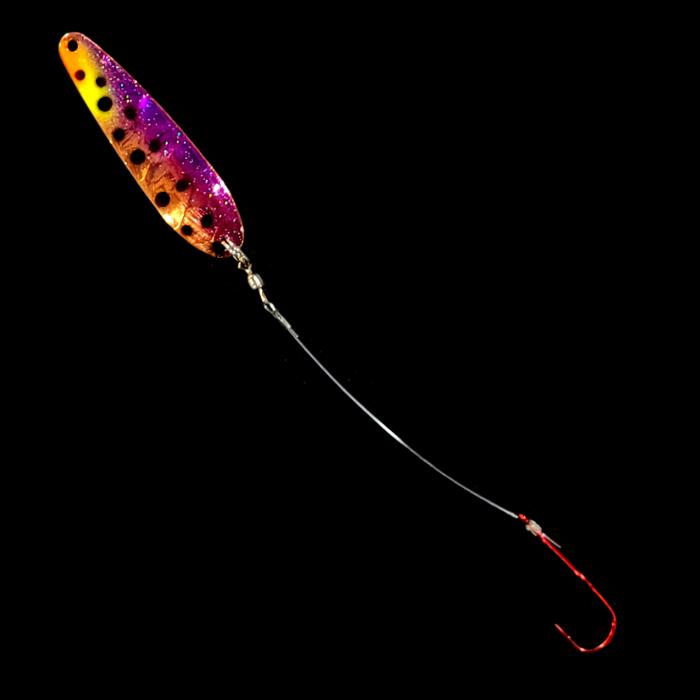 Bago Lures Purple Huckleberry Slow Death Whisperer Spoon Harness.
