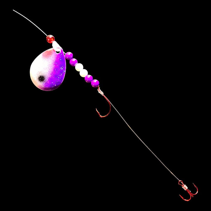 Bago Lures Purple Shad Crawler Harness with treble hook.