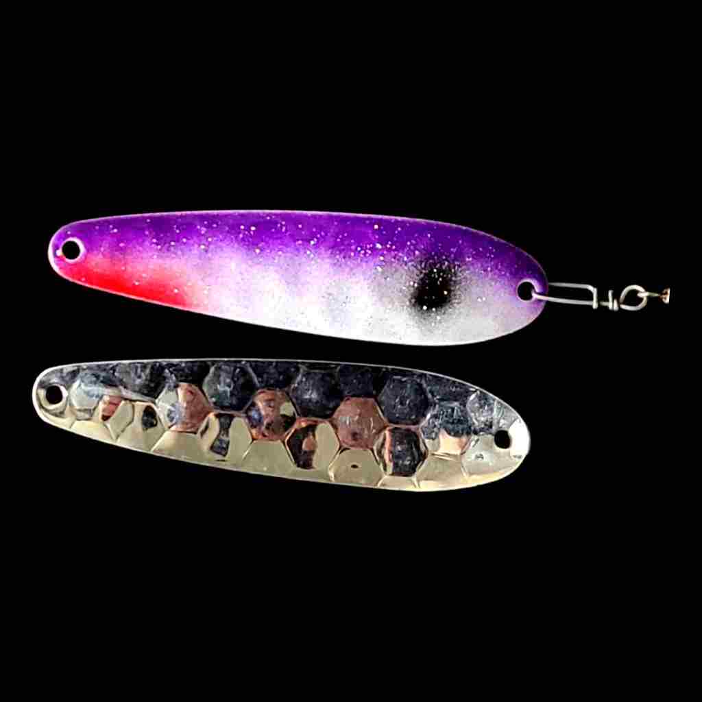 Bago Lures Purple Shad Spoon Harness with silver back.