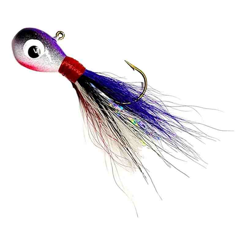 Bago Lures Purple Shiner Flat Head Bucktail Jig.