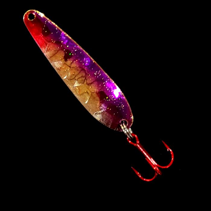 Bago Lures Purple Shiner Walleye Whisperer Flutter Spoon.