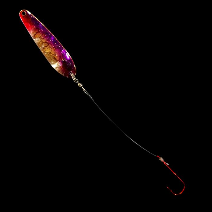 Bago Lures Purple Shiner Slow Death Whisperer Spoon Harness.