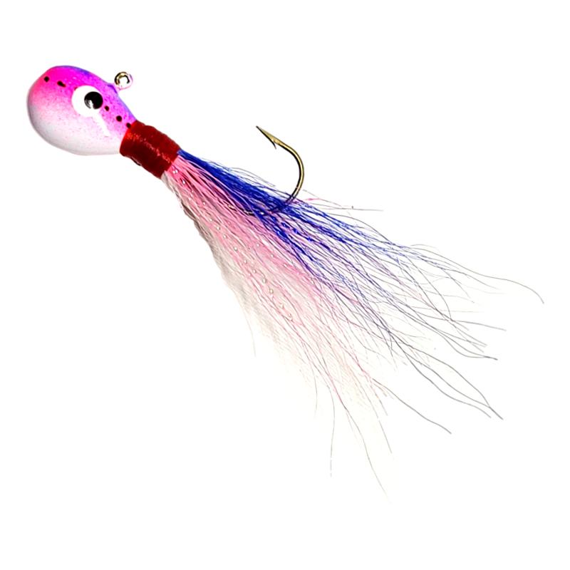 Bago Lures Rainbow Trophy Chaser Flat Head Bucktail Jig.