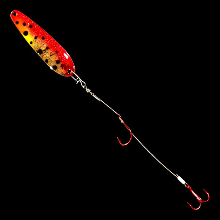 Bago Lures Red Huckleberry Crawler Dancer Spoon Harness.