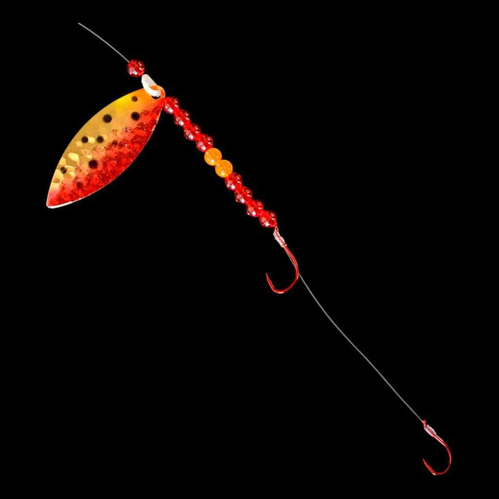 Bago Lures Red Huckleberry Willow Leaf Blade Crawler Harness.