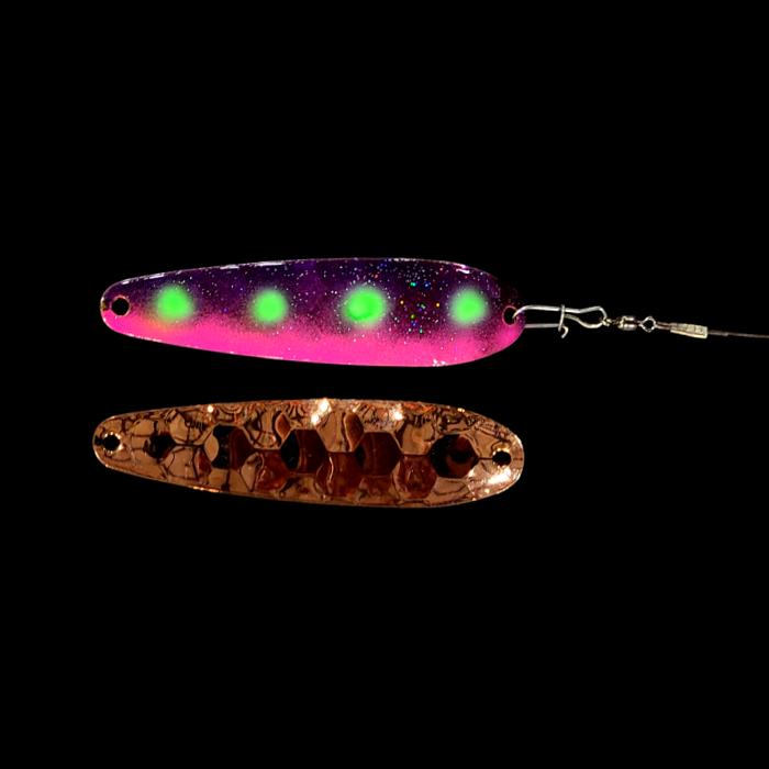 Reverse Muffin Crawler Dancer Spoon Harness with copper back.