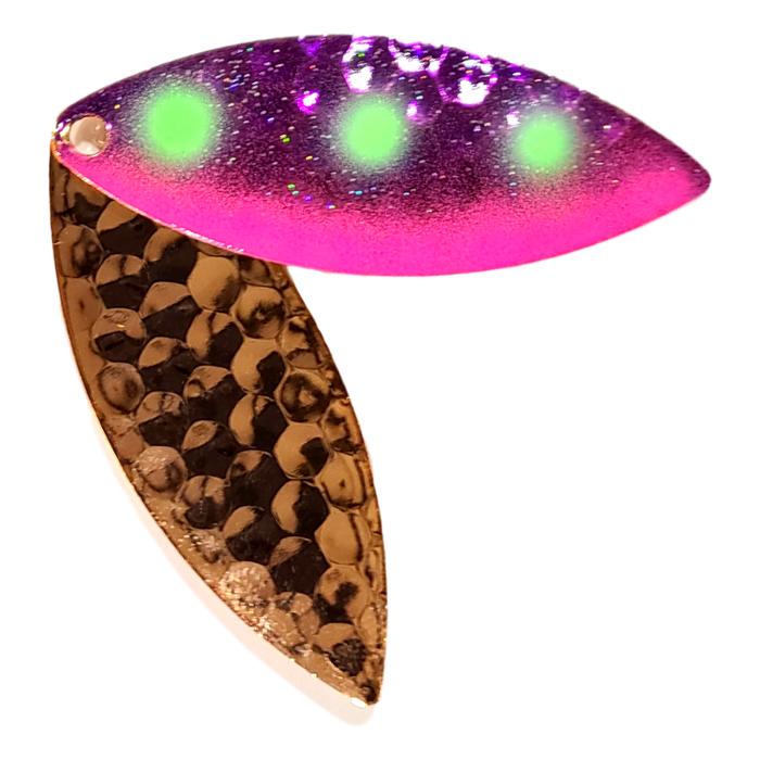 Bago Lures Reverse Muffin Willowleaf Blade with copper back.