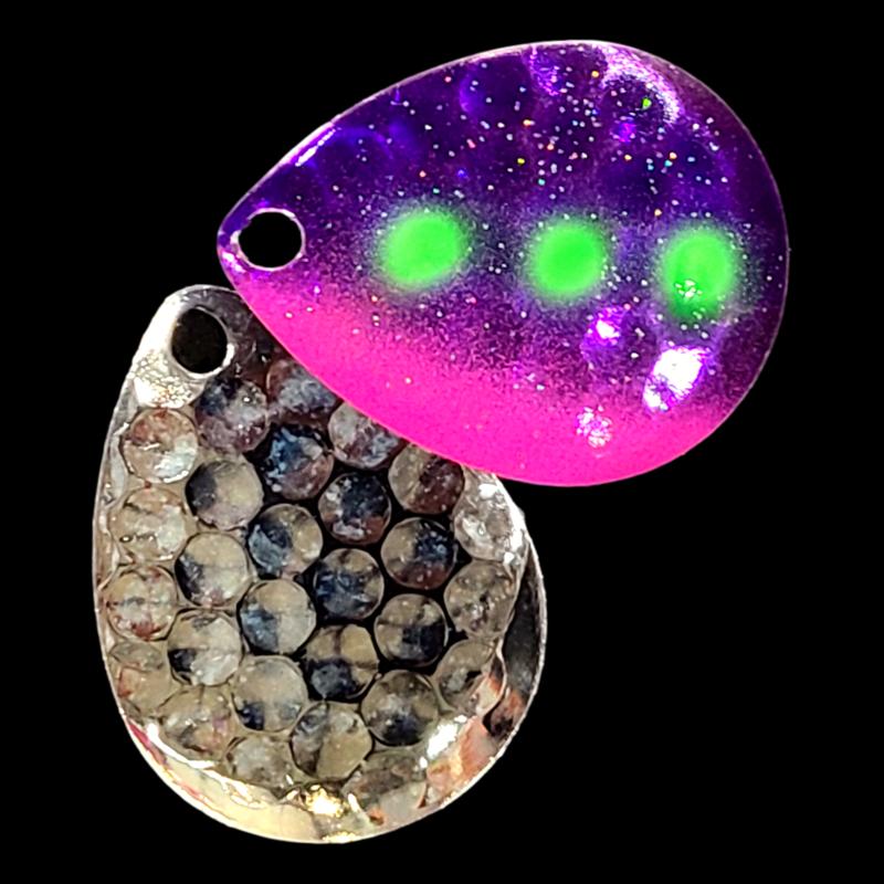 Bago Lures Reverse Muffin Walleye Whisperer Deep Cup Colorado Blade with silver back.