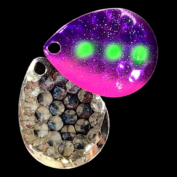 Bago Lures Reverse Muffin Walleye Whisperer Deep Cup Colorado Blade with silver back.