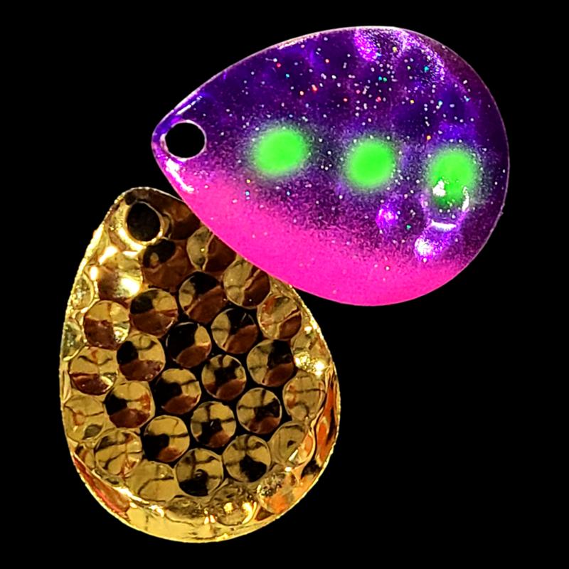 Bago Lures Reverse Muffin Walleye Whisperer Deep Cup Colorado Blade with gold back.